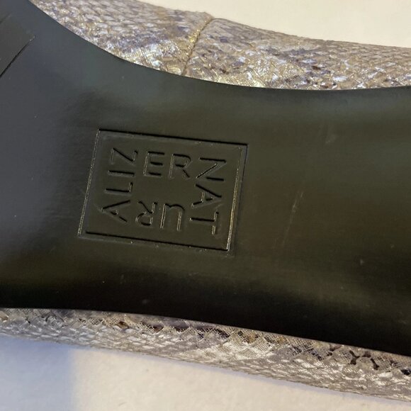 Naturalizer Natalia Kitten Heal Silver Snakeskin Womens Size 9 M New Pointed Toe - Picture 6 of 11